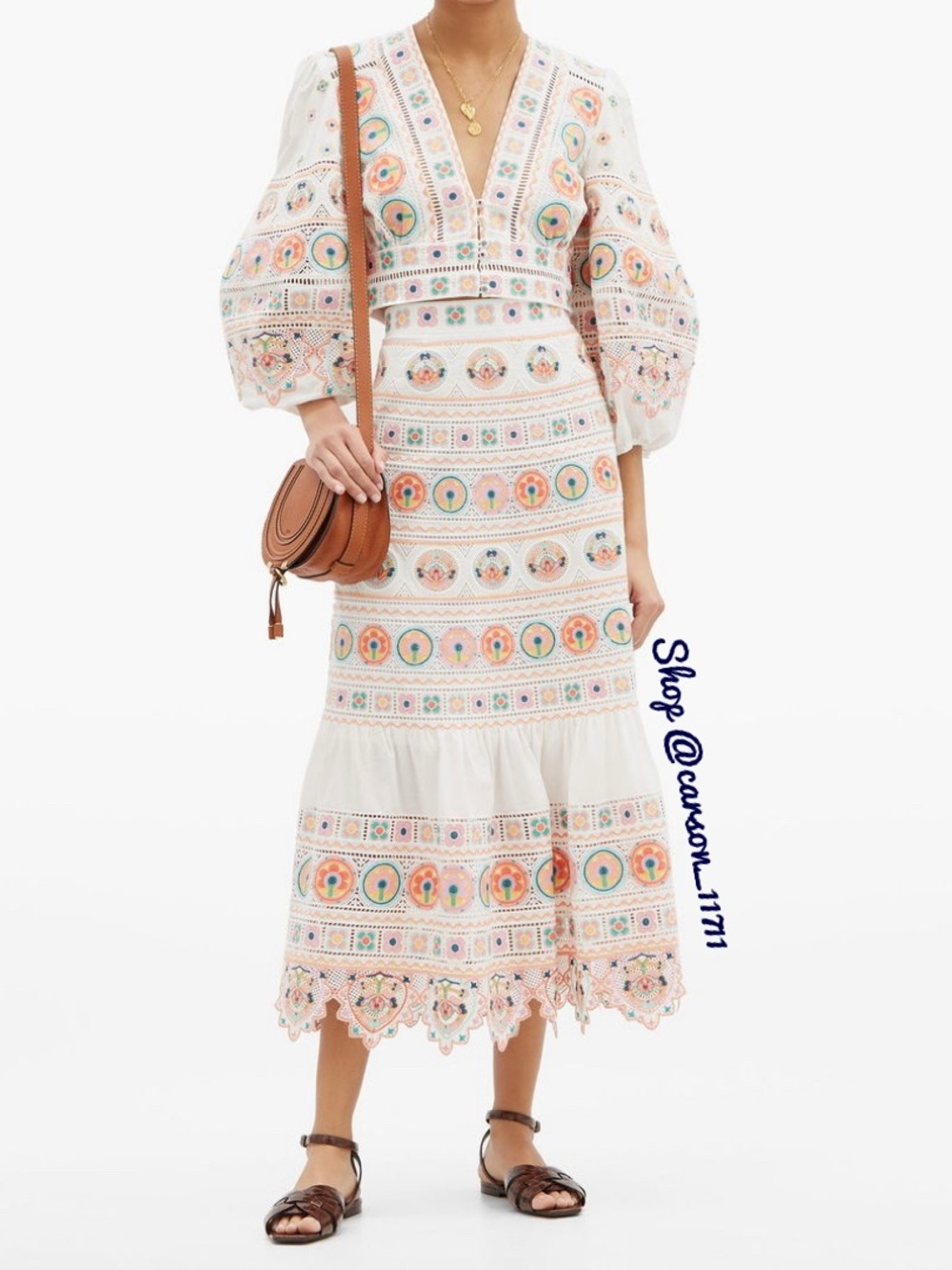 🦄Zimmermann Brighton Embroidered Full Skirt Set